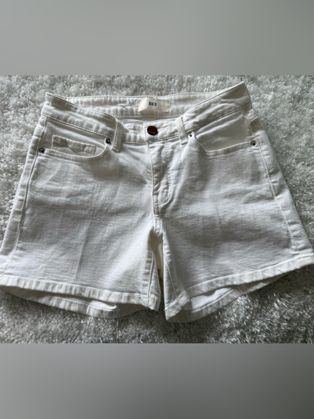 BKE White Payton Denim Shorts